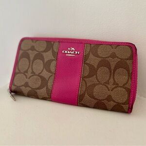 Coach Brown and Pink Women's Wallet